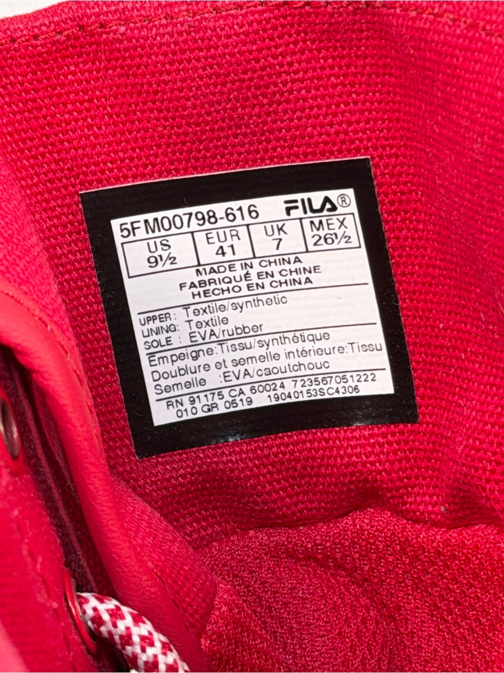 FILA Disruptor High Top Sneakers Women 9.5 Red Platform Chunky Boots - Picture 7 of 9